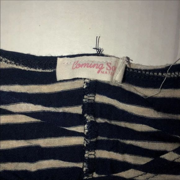 Dark Blue Striped Maternity Dress - Picture 3 of 3